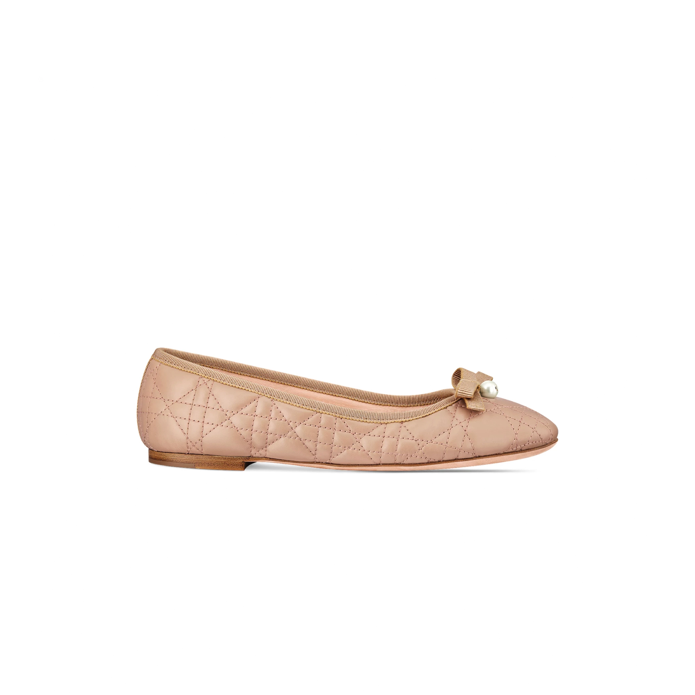 D*or ballet flat nude quilted cannage calfskin kdb877cqc_s21u
